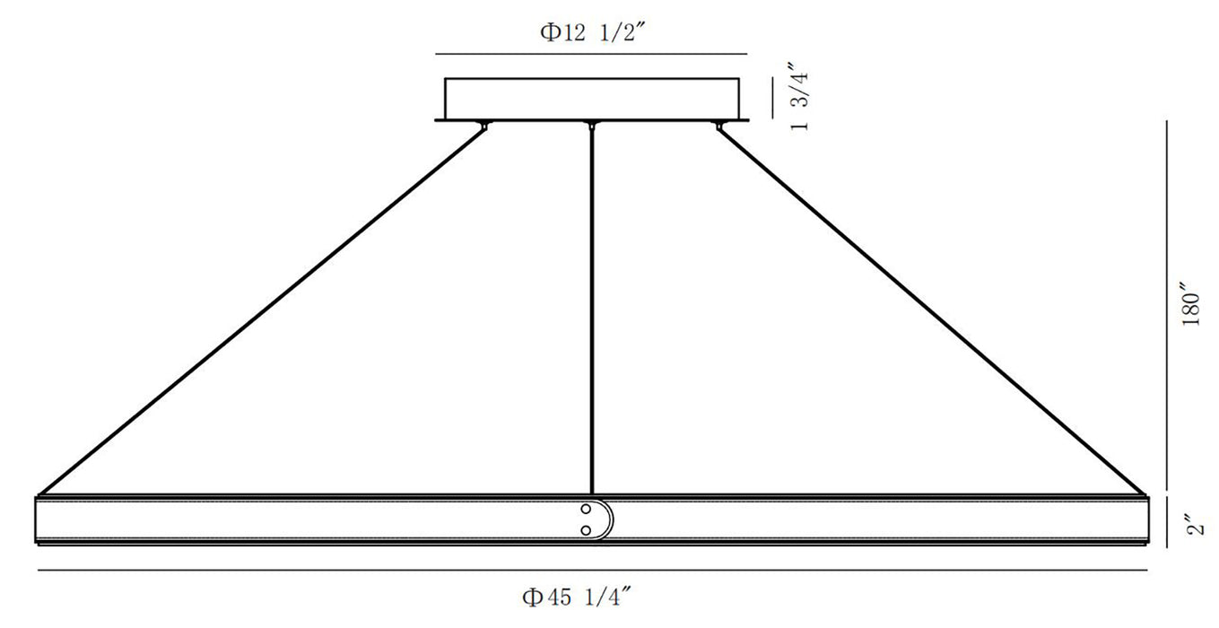 Eurofase 43898 Verdura 1-lt 45" LED Round Chandelier