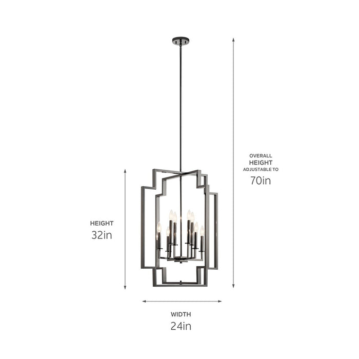 Kichler 43966 Downtown Deco 8-lt 24" Foyer Chandelier