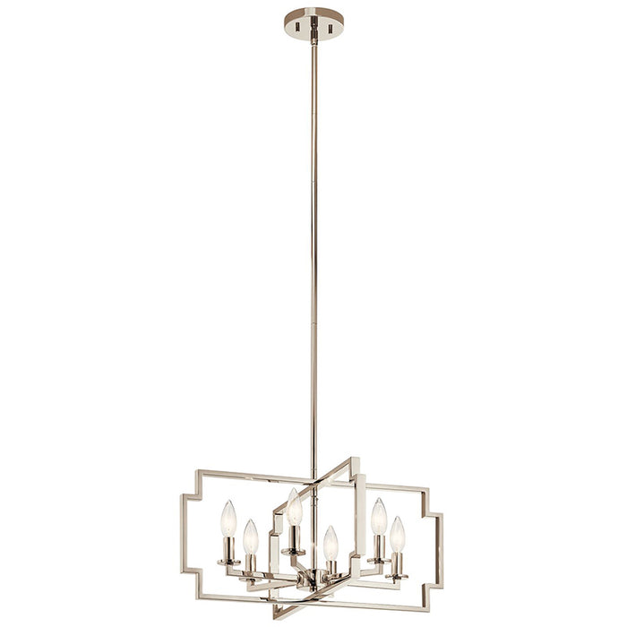 Kichler 44128 Downtown Deco 6-lt 22" Convertible Chandelier