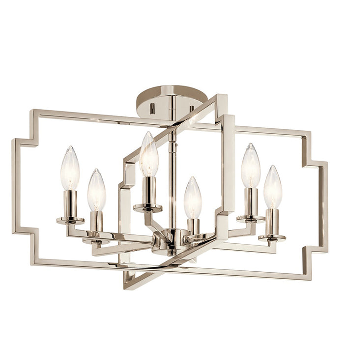 Kichler 44128 Downtown Deco 6-lt 22" Convertible Chandelier