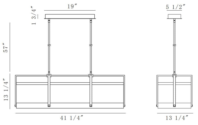 Eurofase 44255 Tye 1-lt 44" LED Island Chandelier