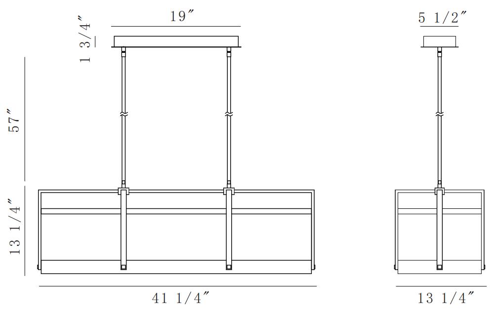 Eurofase 44255 Tye 1-lt 44" LED Island Chandelier