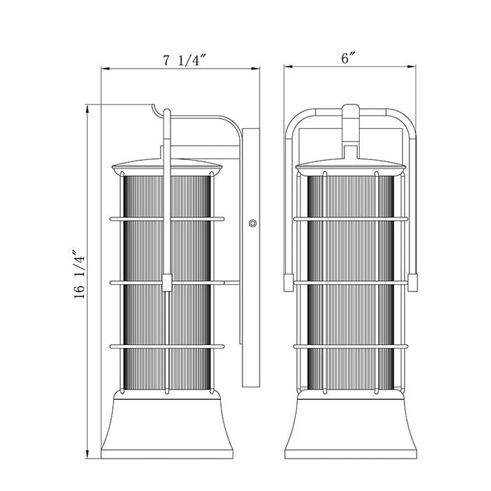 Eurofase 44263 Rivamar 1-lt 16" Tall Outdoor Wall Lantern