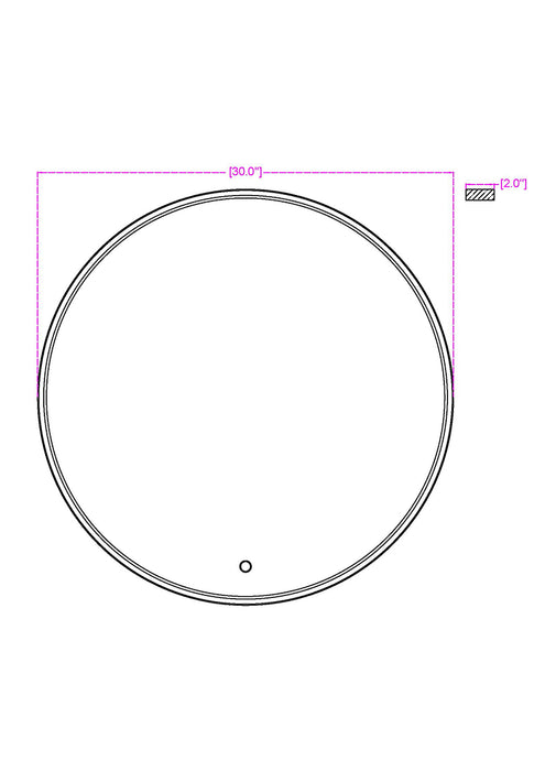 Eurofase 44279 Cerissa 1-lt 30 x 30 Round LED Mirror, CCT Selectable