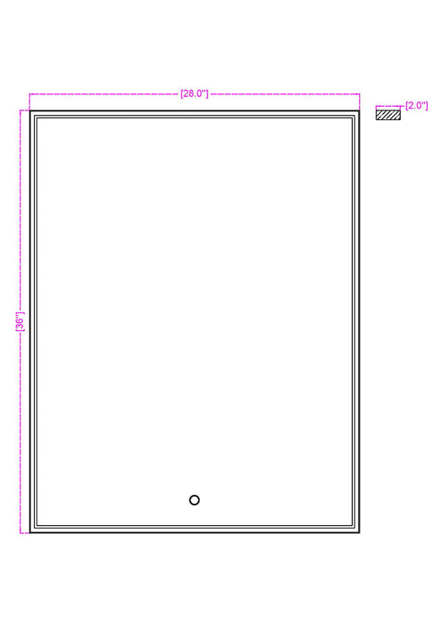 Eurofase 44281 Cerissa 1-lt 28 x 36 Rectangular LED Mirror, CCT Selectable