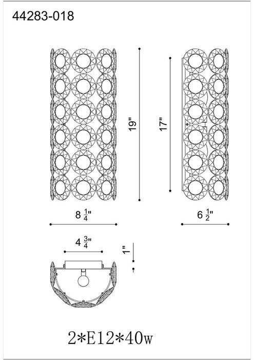 Eurofase 44283 Perrene 19" Tall Wall Sconce