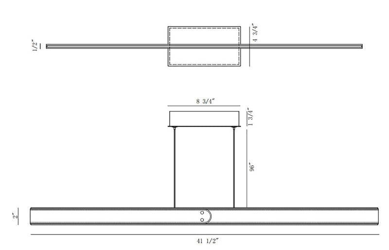 Eurofase 44298 Verdura 1-lt 42" LED Rectangular Pendant