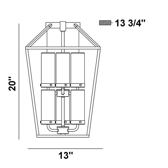 Eurofase 44307 Bastille 6-lt 20" Tall Outdoor Wall Sconce