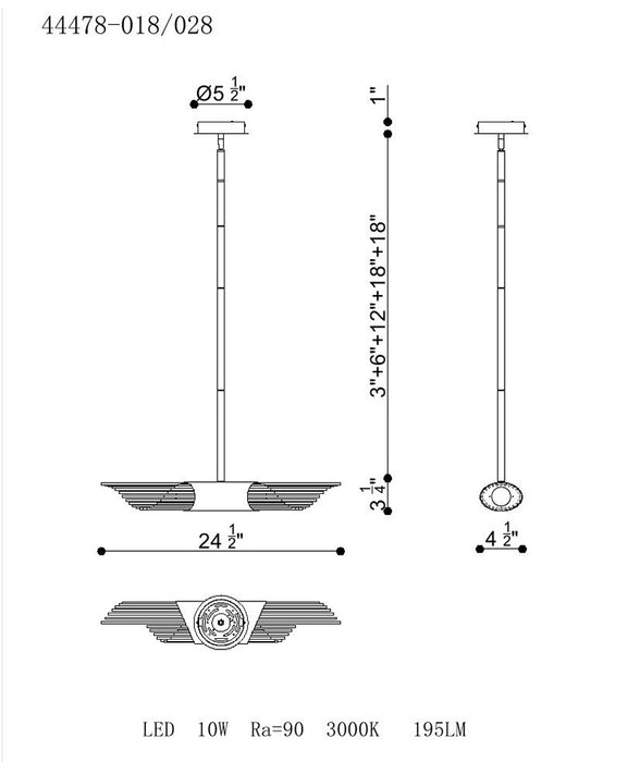 Eurofase 44478 Umura 2-lt 24" LED Chandelier