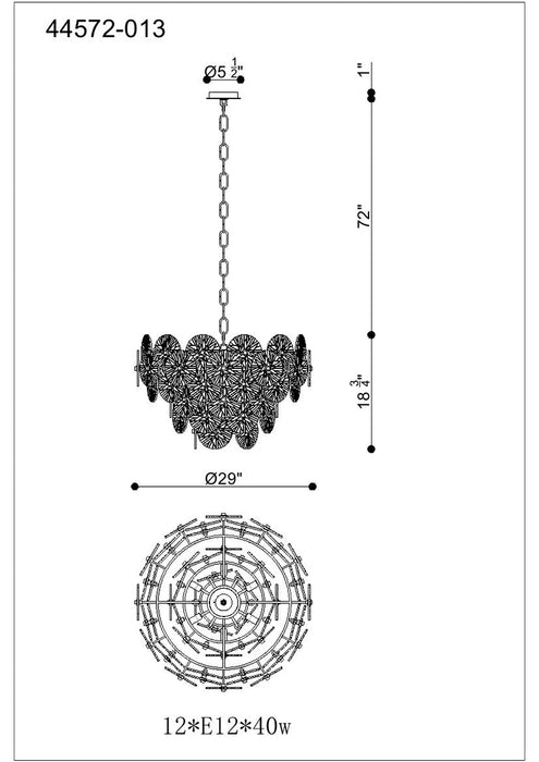 Eurofase 44572 Sue-Anne 12-lt 30" Round Chandelier