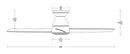 Modern Forms FH-W2004-44L Tip-Top 44" Flush Mount Ceiling Fan with LED Light Kit
