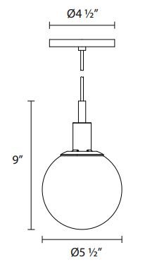 Sonneman 4591 Orb 1-lt 6" Pendant