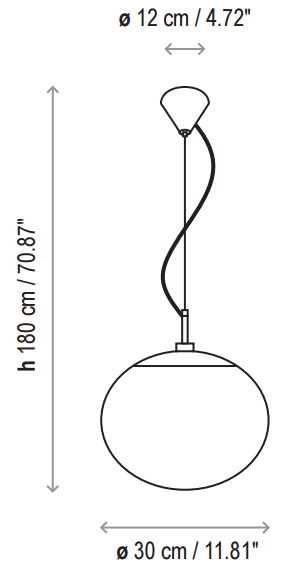 Bover Elipse S/30 2-lt 12" LED Pendant