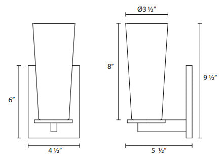 Sonneman 4920 High Line 1-lt 10" Sconce