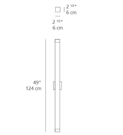 Artemide 2.5 Square Strip 49 LED Wall/Ceiling Light - 80 CRI