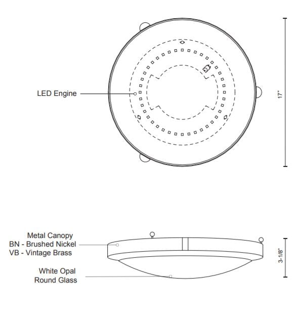 Kuzco 501122 Floyd 17" LED Flush Mount