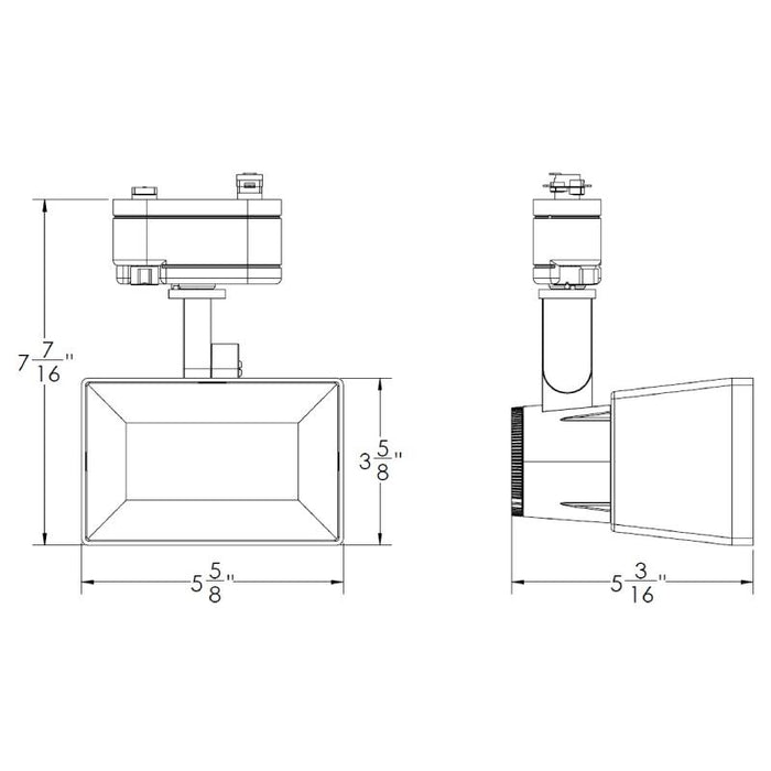 WAC J-5028W 28W LED Adjustable Wall Wash Track Head, J Track, 120V