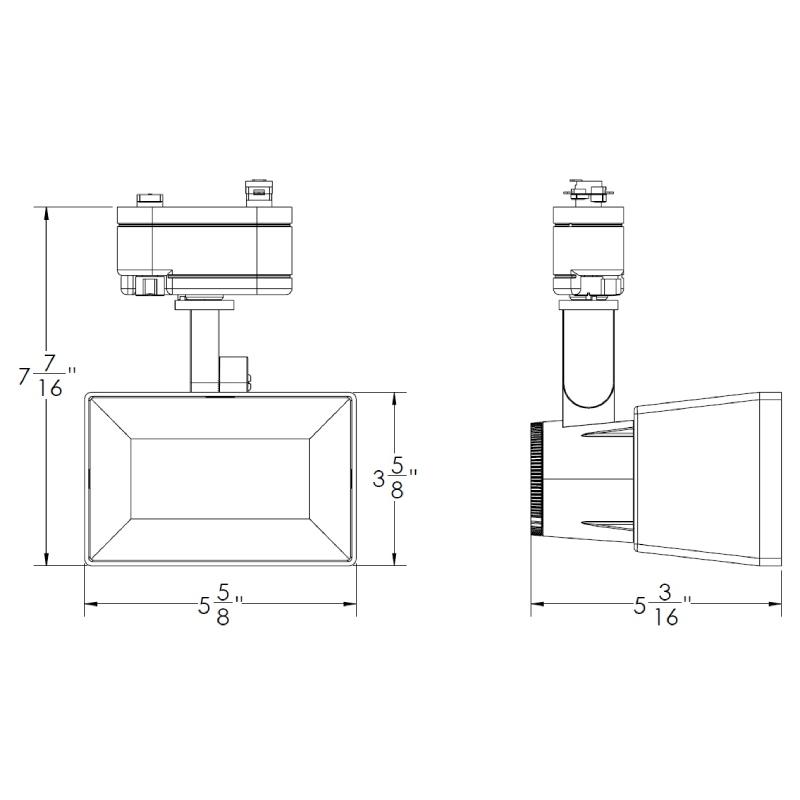 WAC J-5028W 28W LED Adjustable Wall Wash Track Head, J Track, 120V