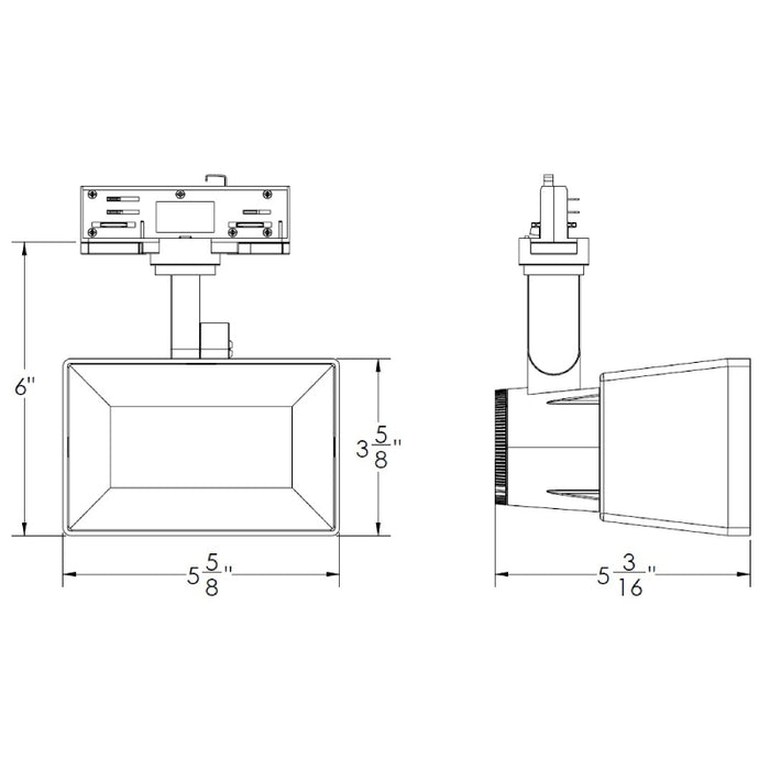 WAC WTK-5028W 28W LED Adjustable Wall Wash Track Head, W Track, 120V