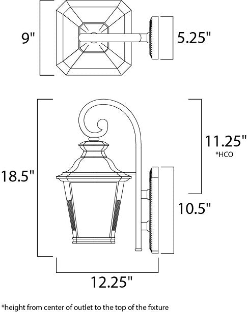 Maxim 51125 Knoxville 1-lt 9" LED Outdoor Wall Lantern