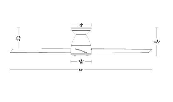 Modern Forms FH-W2004-52L Tip-Top 52" Flush Mount Ceiling Fan with LED Light Kit