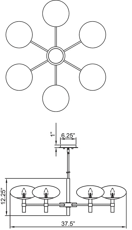 Access 52093 Grand 6-lt LED Round Chandelier