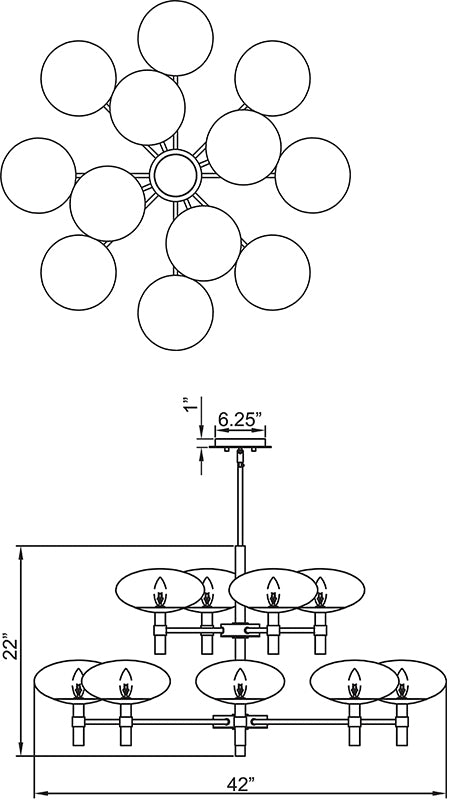 Access 52094 Grand 12-lt LED Round Chandelier