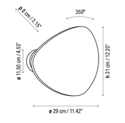 Bover Tria 03 1-lt 12" Tall LED Large Wall Sconce