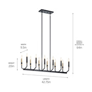 Kichler 52350 Armand 12-lt 43" Linear Chandelier