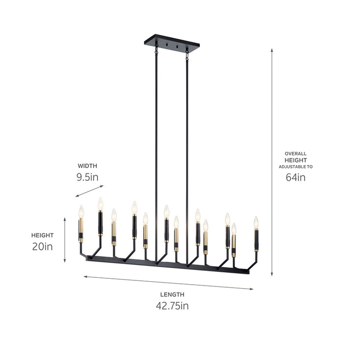 Kichler 52350 Armand 12-lt 43" Linear Chandelier