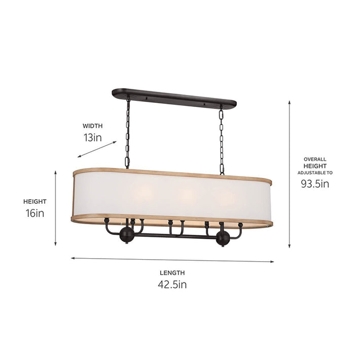 Kichler 52467 Heddle 8-lt 43" Linear Chandelier