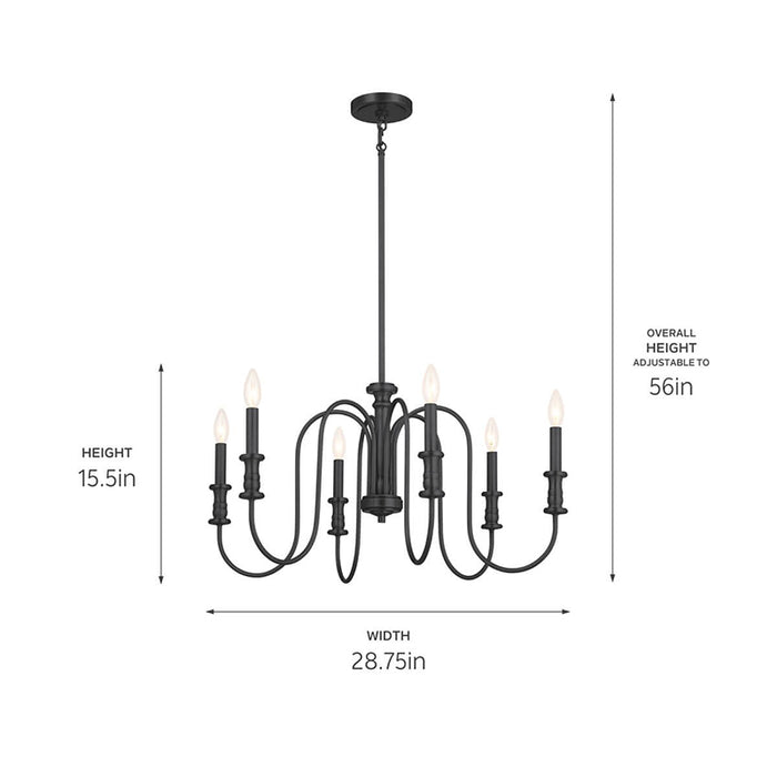 Kichler 52470 Karthe 6-lt 29" Chandelier