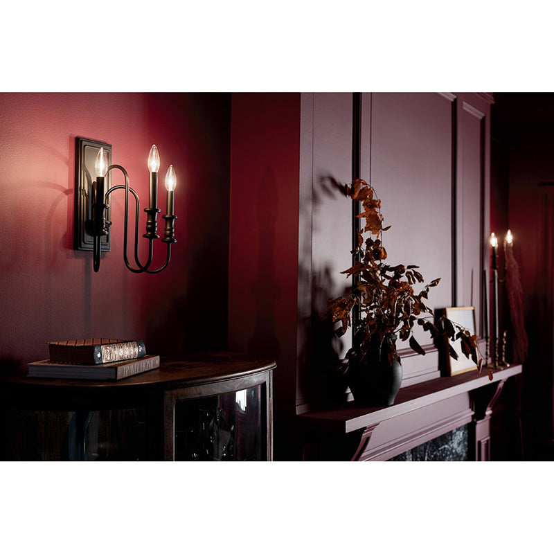 Kichler 52473 Karthe 3-lt 15" Tall Wall Sconce