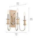 Kichler 52473 Karthe 3-lt 15" Tall Wall Sconce