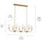 Kichler 52510 Adeena 8-lt 47" Linear Chandelier