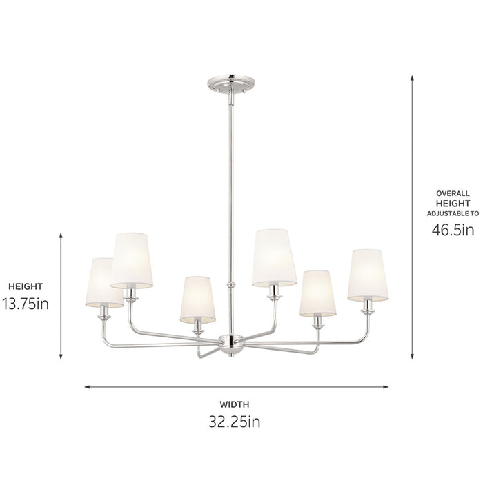 Kichler 52516 Pallas 6-lt 32" Chandelier