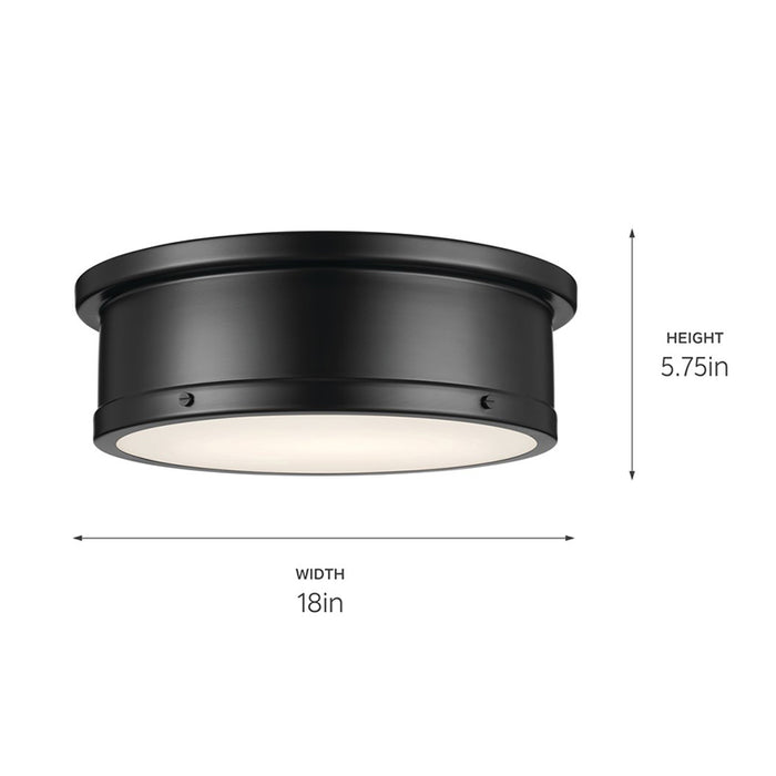 Kichler 52541 Serca 3-lt 18" Flush Mount