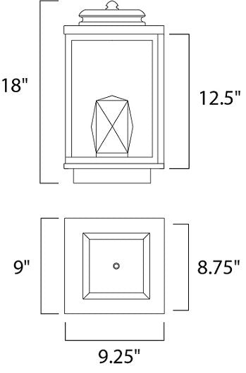 Maxim 53526 Mandeville 2-lt 9" LED Outdoor Wall Lantern