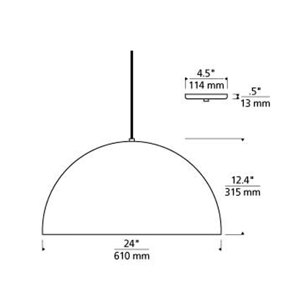 Tech 700TDPSP24 Powell Street 1-lt 24" LED Pendant