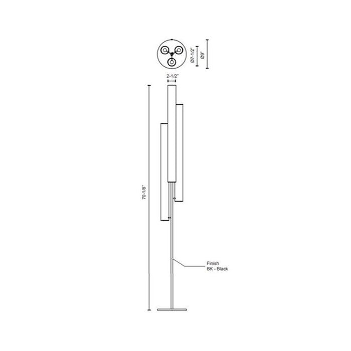 Kuzco FL70355 Cursive 70" Tall LED Floor Lamp