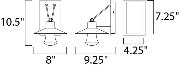 Maxim 54360 Civic 1-lt 8" LED Outdoor Wall Lantern