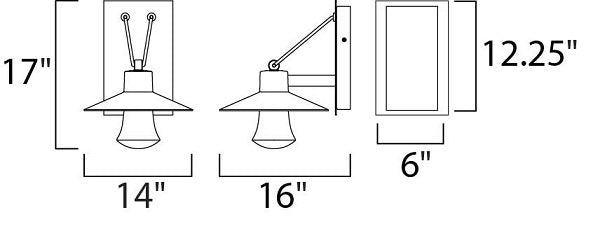 Maxim 54364 Civic 1-lt 14" LED Outdoor Wall Lantern