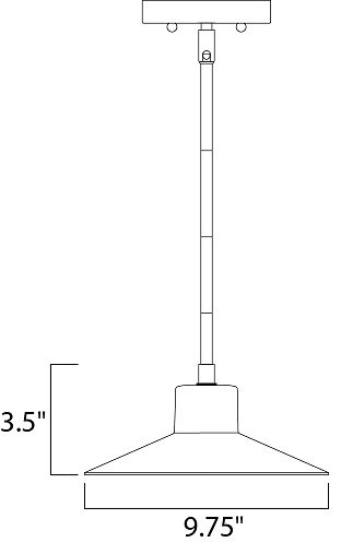 Maxim 54367 Civic 1-lt 9.75" LED Outdoor Pendant