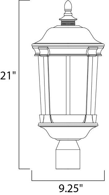 Maxim 55021 Dover 1-lt 9.25" LED Outdoor Post Lantern