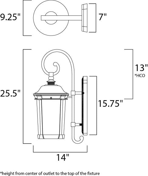 Maxim 55024 Dover 1-lt 9.25" LED Outdoor Wall Lantern