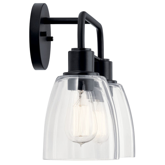 Kichler 55101 Meller 2-lt 15" Vanity Light-Black