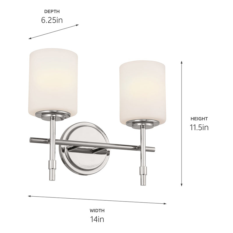 Kichler 55141 Ali 2-lt 14" Vanity Light