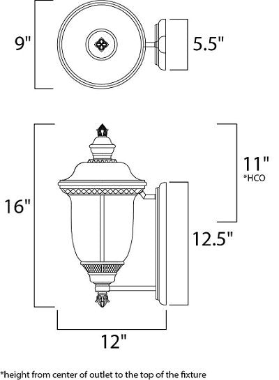 Maxim 55422 Carriage House 1-lt 9" LED Outdoor Wall Mount