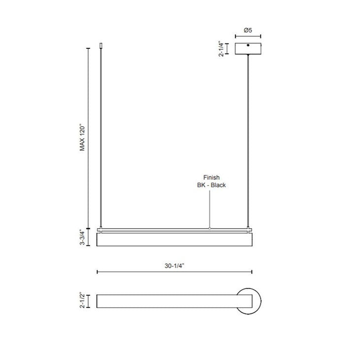 Kuzco LP70130 Gramercy 30" LED Pendant