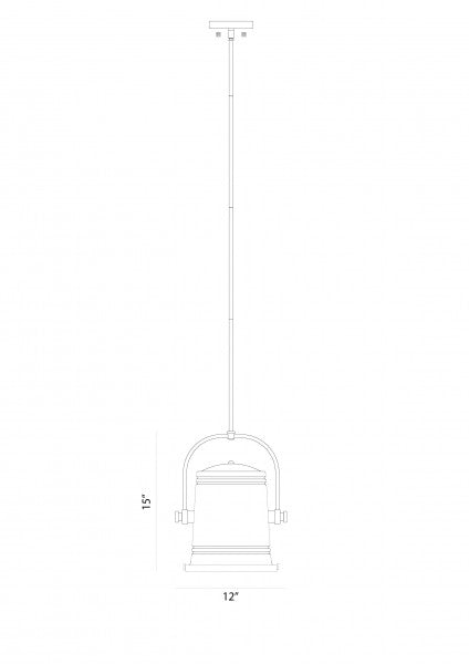 Matteo C58811 Secchio 1-lt 12" LED Pendant